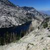 Big Blue Lake from the slope below the notch