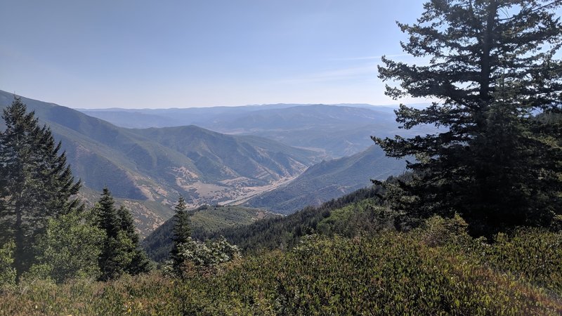 The view of Spanish Fork Canyon and the Wasatch Plateau from the top of Snell Canyon