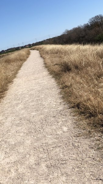 Trail behind the water.