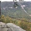 The great view over towards the Jones Gap area by the switchback. It is definitely on the edge of a high up place with only an old chain for part of this trail.