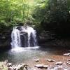 A 30ft water fall that has a swimming hole under it.