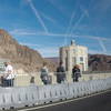 One of the four Intake Towers behind the dam.