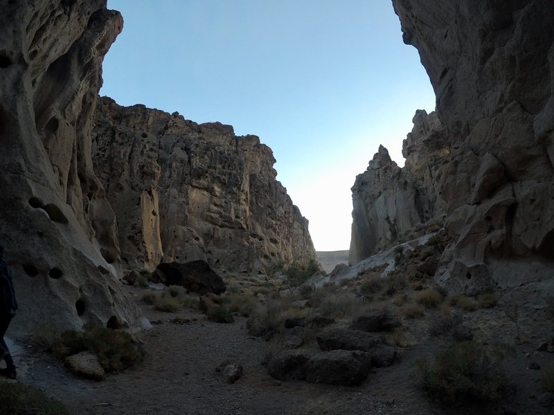 The canyon as it starts to open up into the desert.