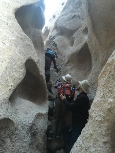 Heading back up the trail.