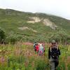 Continuing on; the trail goes through the bare rocks ahead