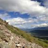 View north from the exposed rocks along the trail