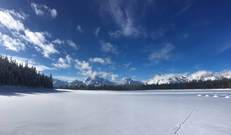 A wintering view of Colter Bay.