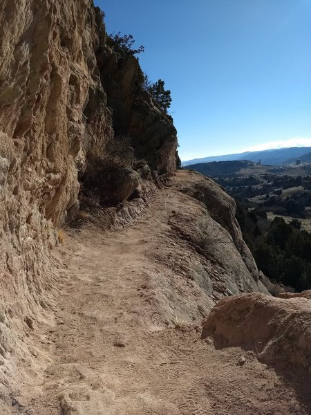 Aong the ridge line for a short segment of Black Bear Trail.