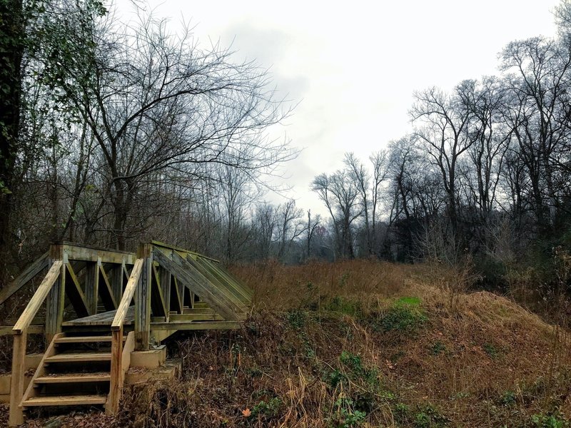 The trail currently ends after the bridge