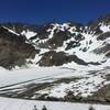 Mount Anderson, with the lake and glacier beneath it.