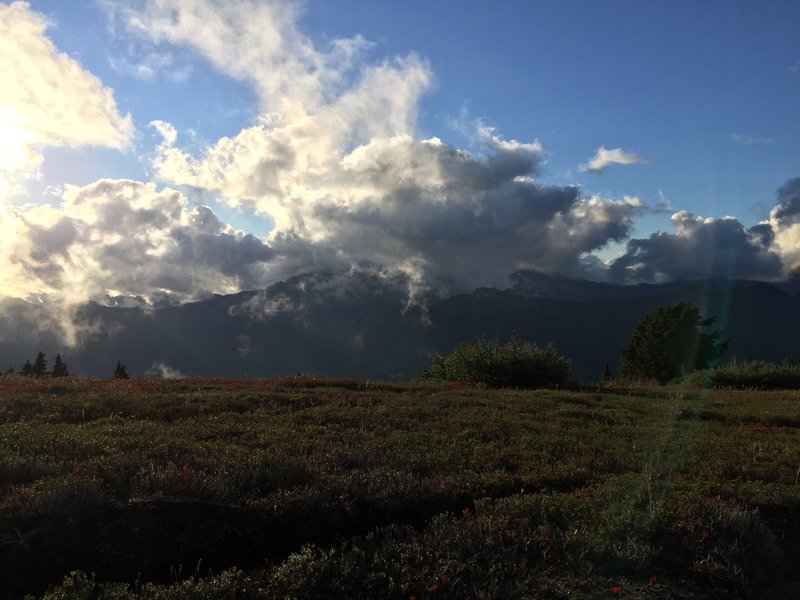 Rising clouds surrounding the Monte Cristo group