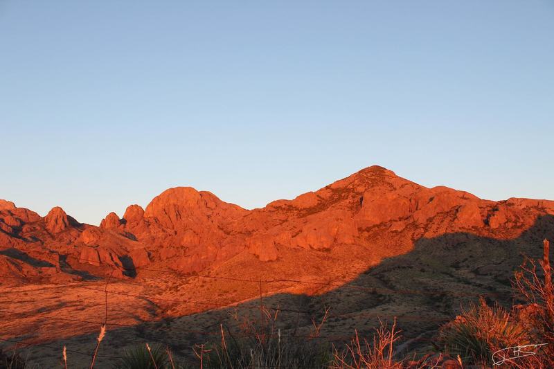 Baldy and Organ Peak at sunset.