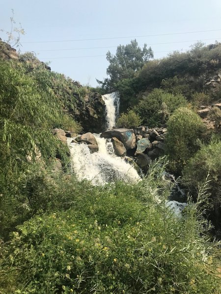 A cascade along the trail that carries water from the Jerome Country Club down to the Snake River.