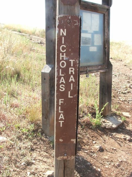 Nicholas Flat Trail Sign