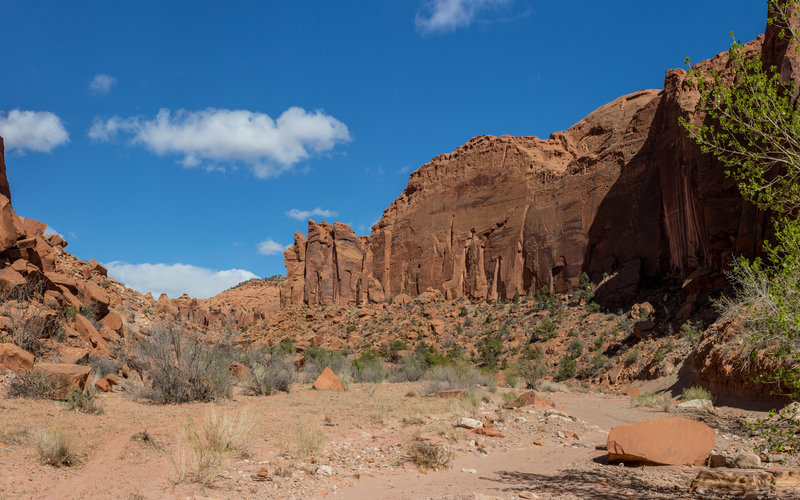 The beginning of the narrower section of Wolverine Canyon