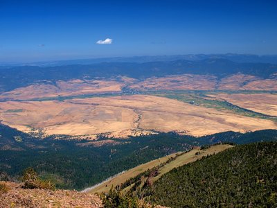Prairie City, Oregon from the summit of Strawberry Mountain