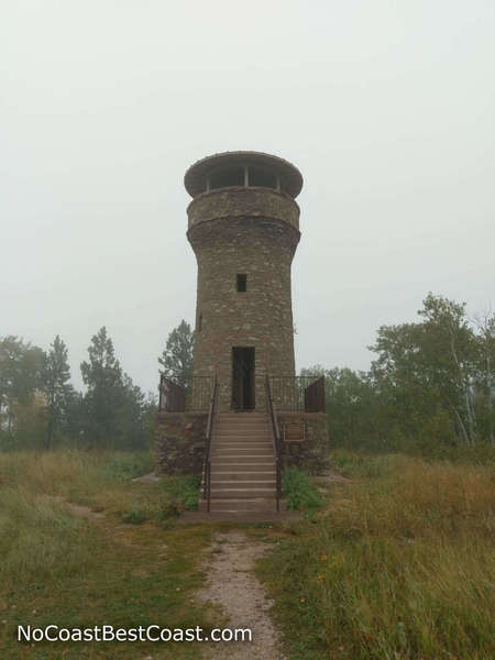 The historic tower commemorating the friendship of Seth Bullock and President Theodore Roosevelt on the top of Mount Roosevelt