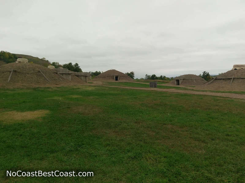 Reconstructed earthlodges at the Mandan Indian On-A-Slant Village