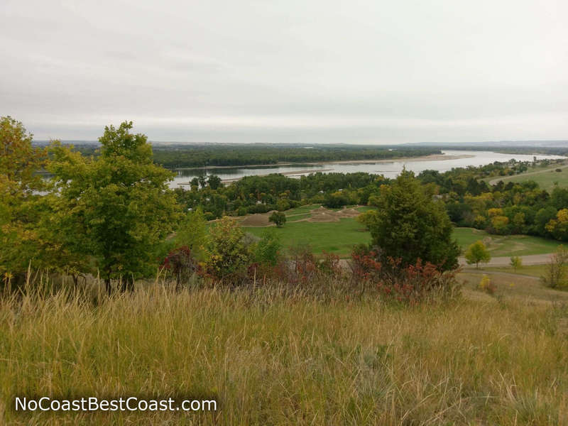 View of On-A-Slant Village and the Heart River