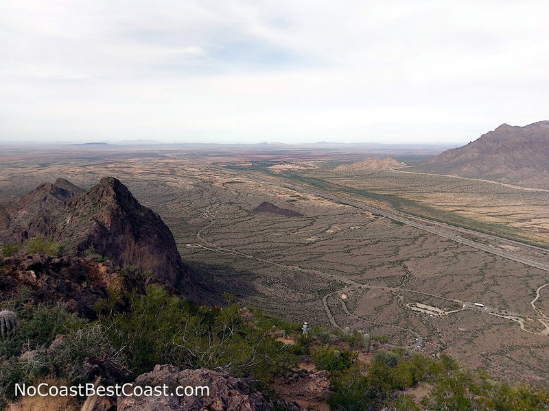 Picacho Peak summit view looking north along I-10