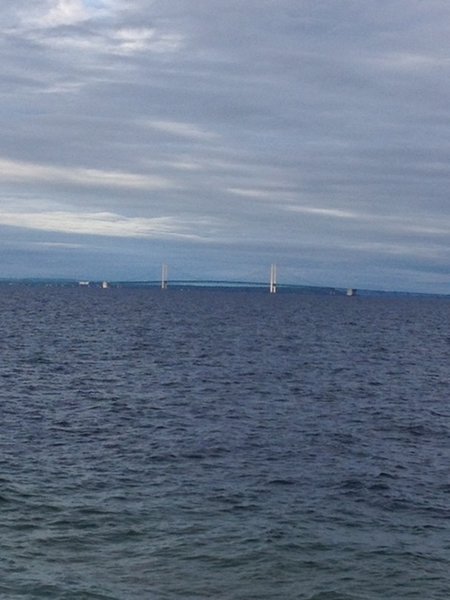 View of Mackinac Bridge from island.