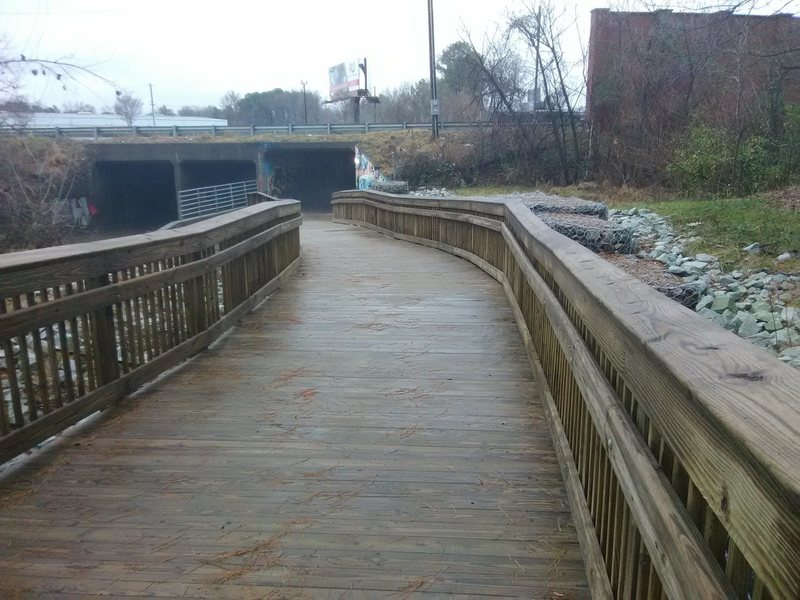 Footbridge under I-85 on West Ellerbee Creek Trail