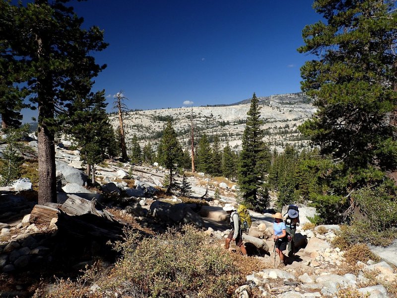 Climbing up from Tenaya Lake