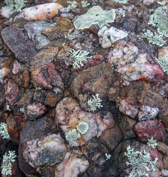 Perseverance paid a premium in pinpointing the perfect pink puddingstone picture!  Oh, and find the heart.