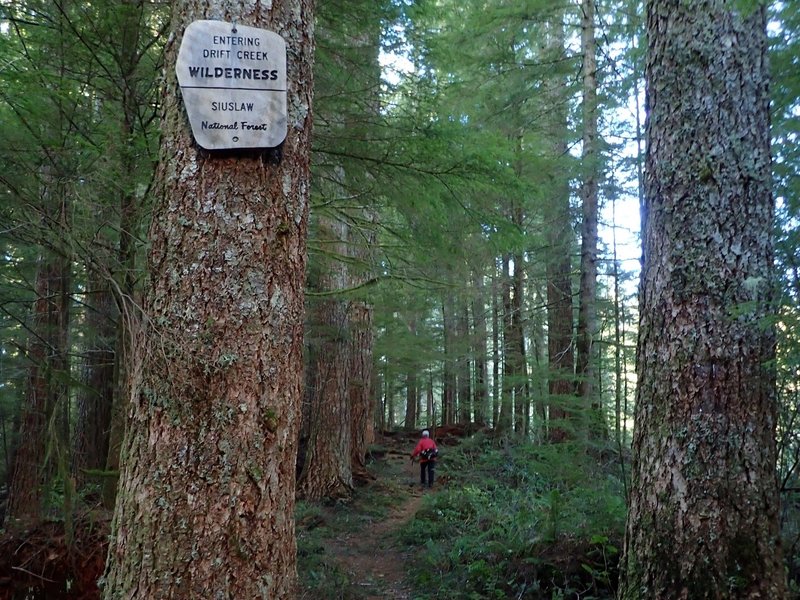 Entering the wilderness three-quarters of a mile from the trailhead