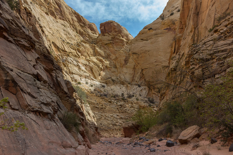 Getting a GPS lock is difficult in the deep narrower sections of Lower Spring Canyon.