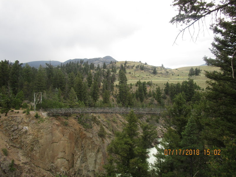 Suspension Bridge on the Yellowstone River trail (looking north)