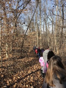 Heading down the trail on a clear winter day