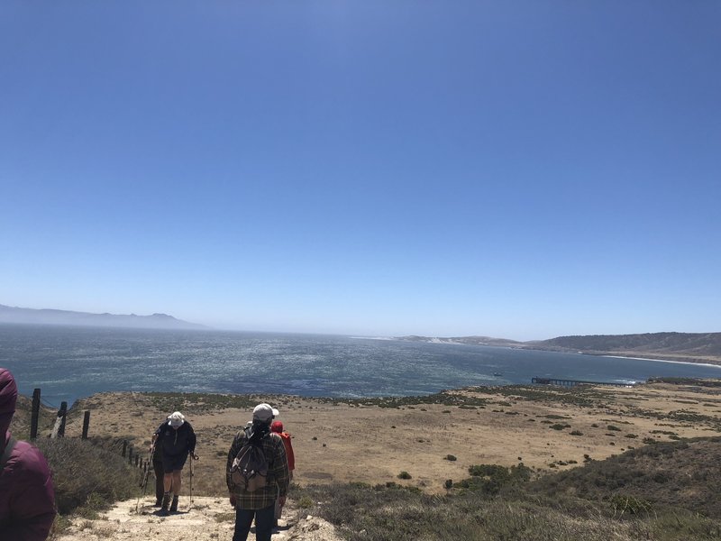 Climbing down a steeper portion of the trail