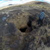 A couple of the holes that drop into the lava tube.