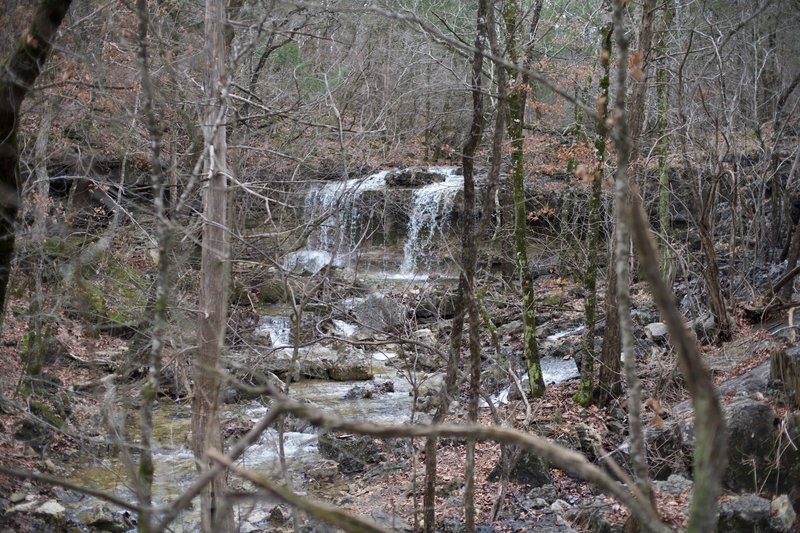 A series of waterfalls sit off to the right hand side of the trail shortly after getting on the Shane's Shortcut Trail.