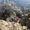 View of rock scramble near the top.