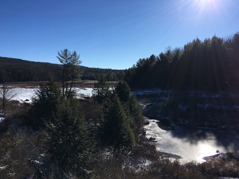 View from atop the dam.