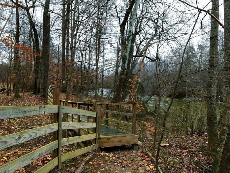 A bridge running the border of private land