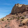 The Behind-the-Reef Road follows the edge of the Crack Canyon Wilderness Study Area