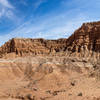 Amazing shades of red from the rocks east of Carmel Canyon Trail make this a very pleasant walk