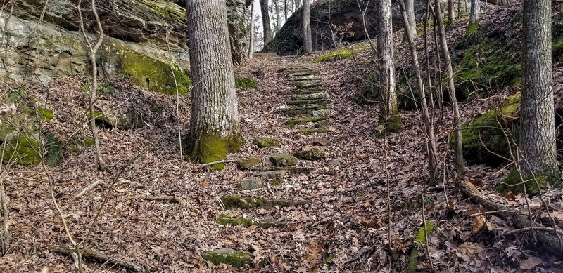 Old stairs looking back