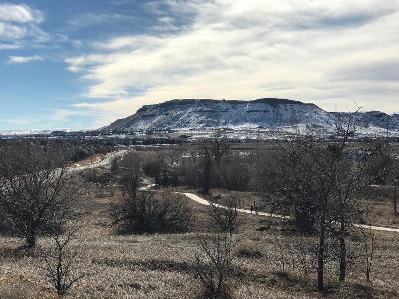 A scenic view on the rise to the reservoir, 3 miles from the end of the trail.