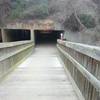 Foot bridge heading to tunnel under Hammond Road.