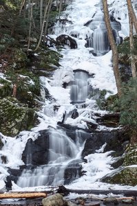A winter view of Buttermilk Falls in the Delaware Water Gap National Recreation Area