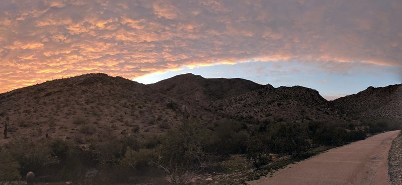 South end of the trail. Arizona evenings can't be beat. Don't let the paved trail fool you - 10-20% grades...coming within a half mile.