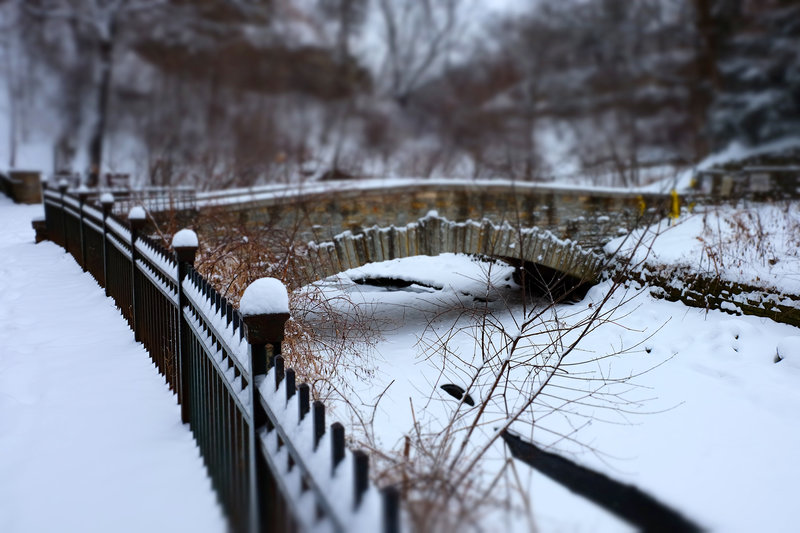 Bridge 1 at the base of Minnehaha Falls makes for a prime spot for viewing the falls.