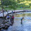 Natural wading pool area along Minnehaha Creek, just below the falls.