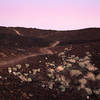 Amboy Crater as the sun sets.