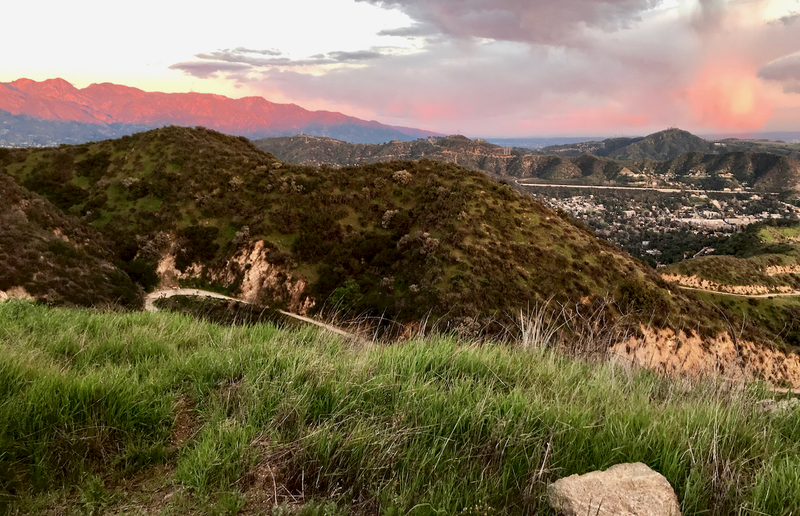 Views of the San Gabriels at sunset