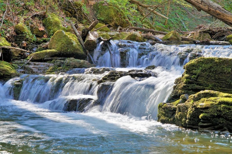 Scenic little waterfall just off Laurel Run Trail